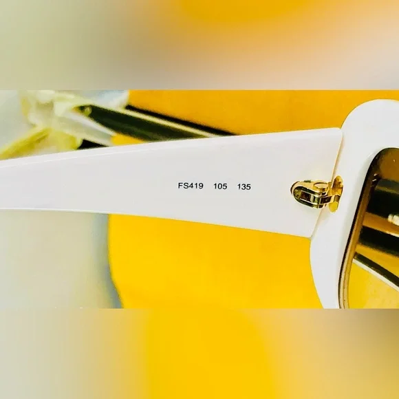 Fendi FS419 White Sunglasses with Logo Arms